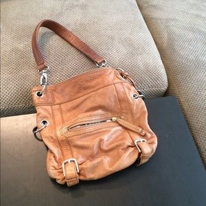 Fossil brown leather hobo handbag